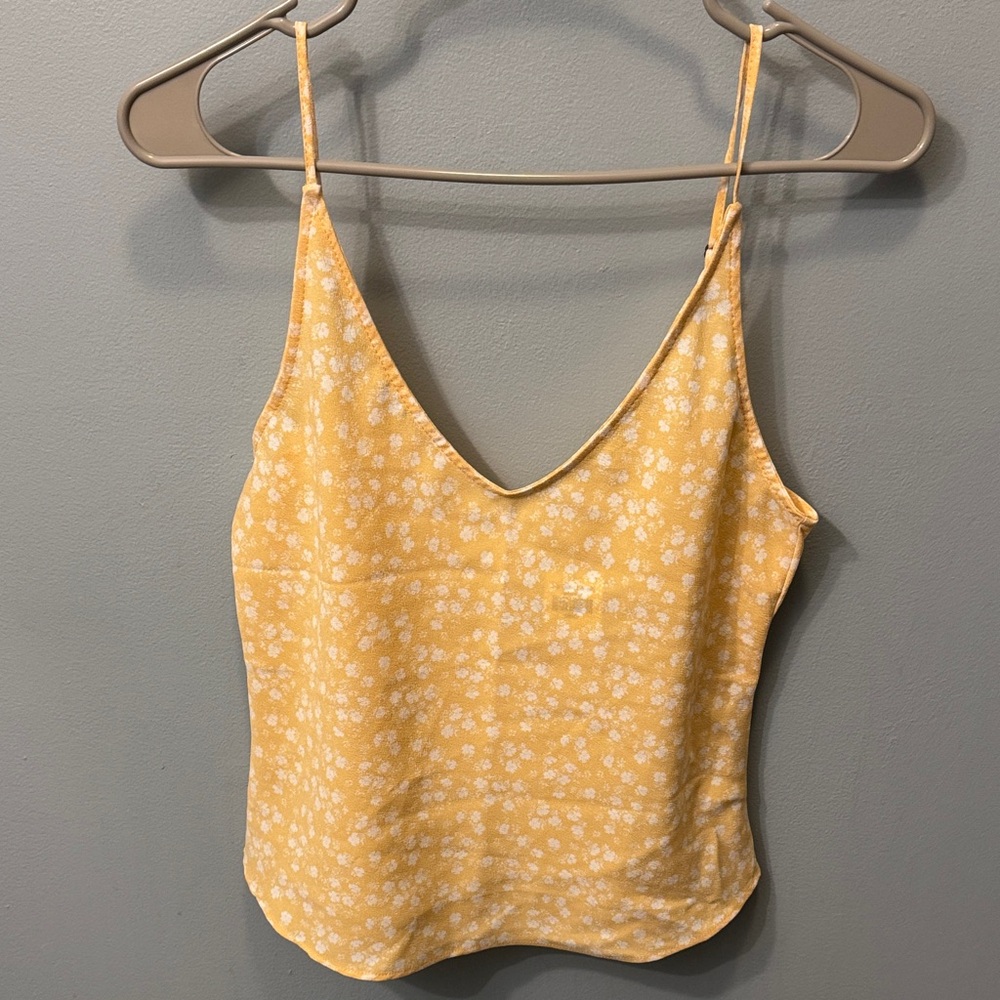Abercrombie & Fitch Yellow Floral V-Neck Cami